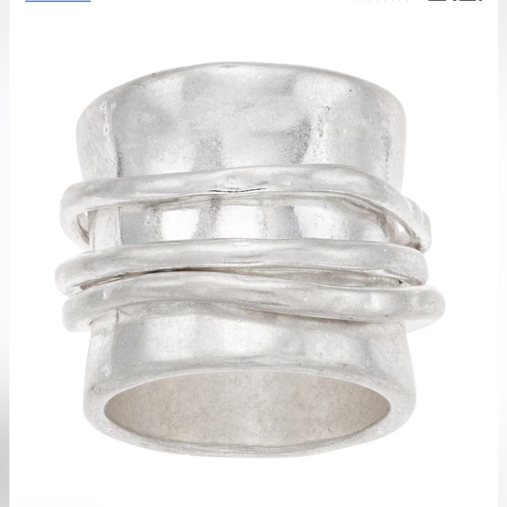Bella Uno Elegant Silver Band Ring-8 30$
